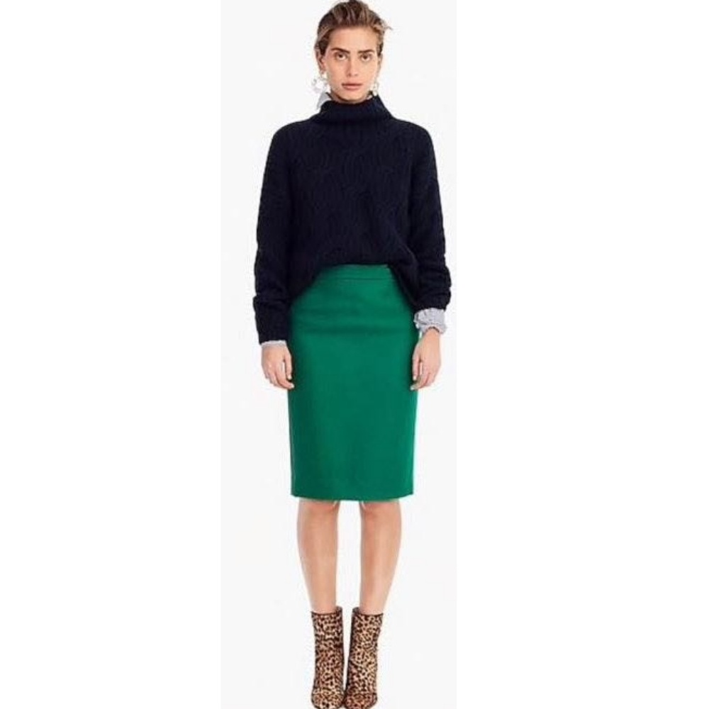 J Crew Double-Serge Cotton Pencil Skirt